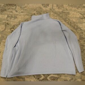 Light Blue Ribbed Mock Neck Sweater